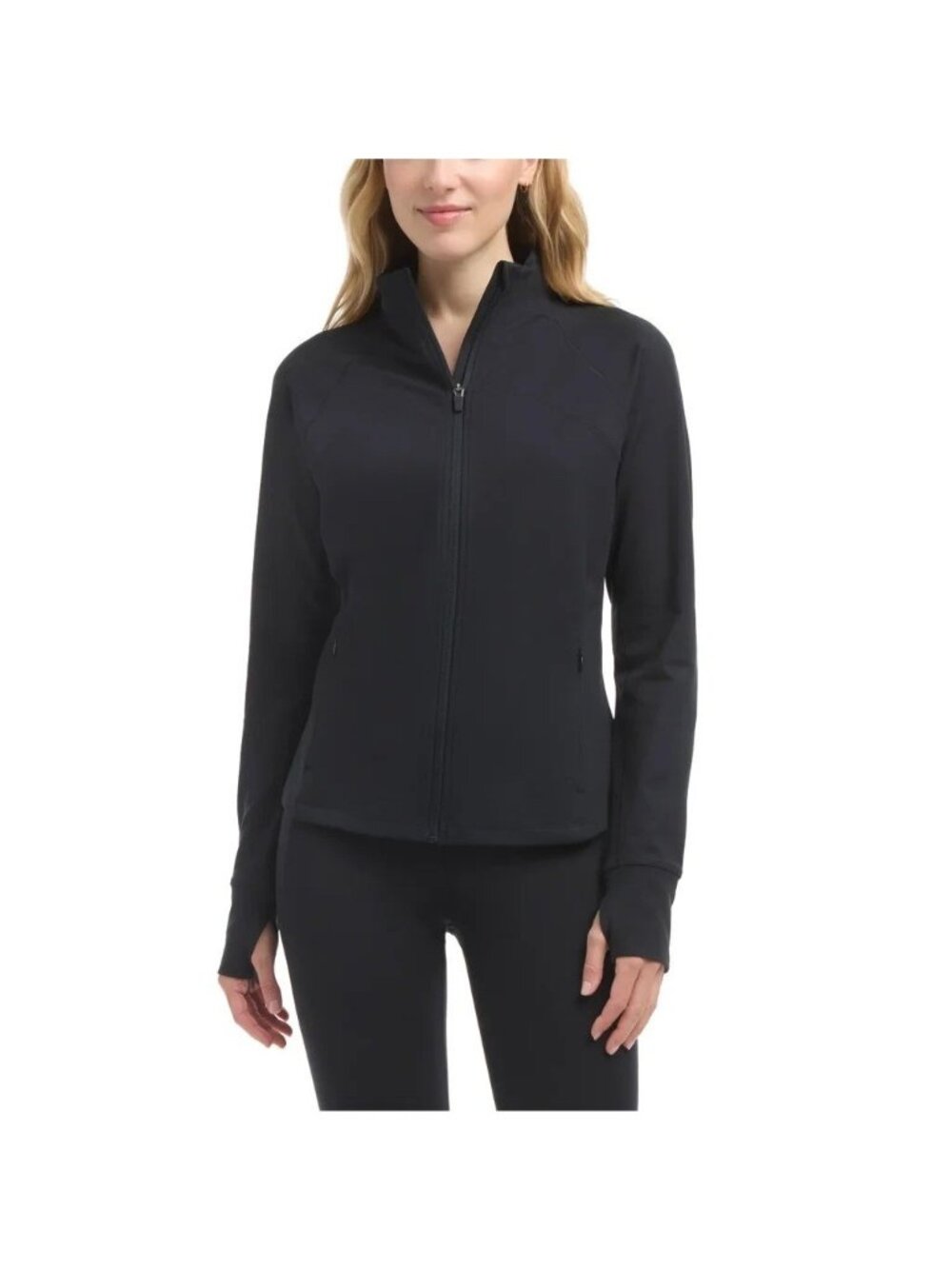 NWT Jockey Women's XXL Yoga Full-Zip Black Jacket Lightweight Long Sleeve B1613
